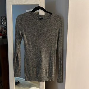 Herringbone black crew neck sweater. Like new, great condition